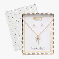 Mixit Womens Cubic Zirconia Bow Hypoallergenic -pc. Jewelry Set