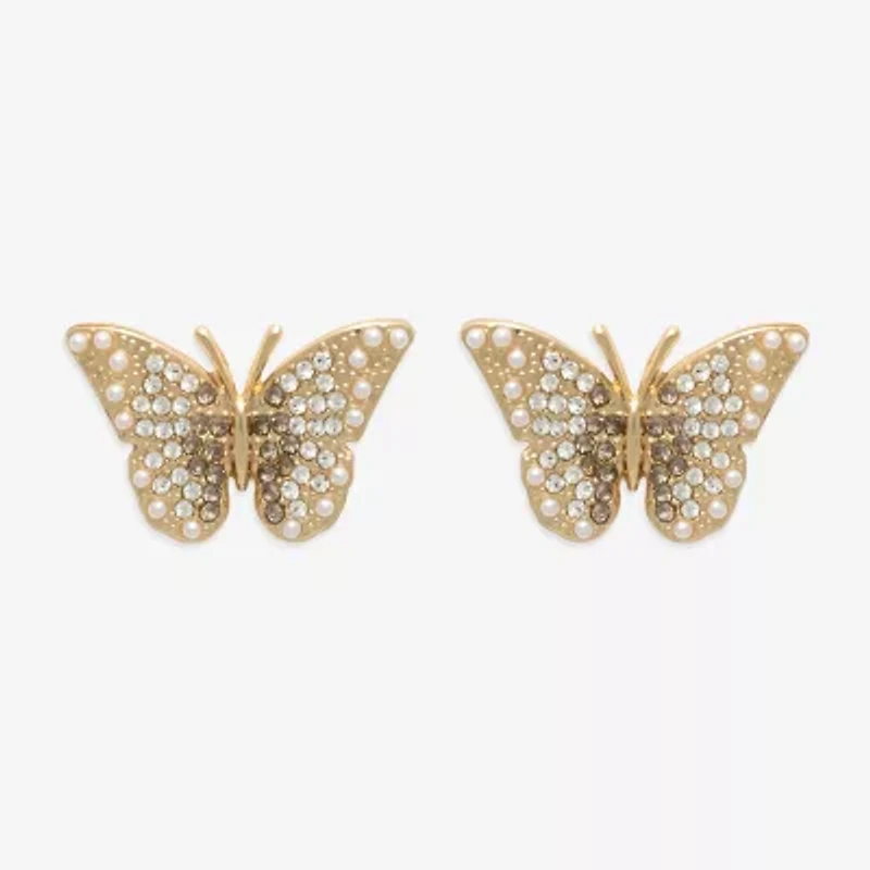 Mixit Glass 26.4mm Butterfly Stud Earrings