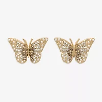 Mixit Glass 26.4mm Butterfly Stud Earrings