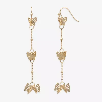 Mixit Womens Butterfly Drop Earrings