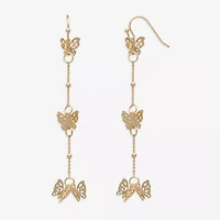 Mixit Womens Butterfly Drop Earrings