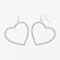 Mixit Womens Glass Heart Hypoallergenic Drop Earrings