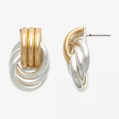 Bold Elements Two Tone Womens Drop Earrings