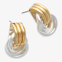 Bold Elements Two Tone Womens Drop Earrings