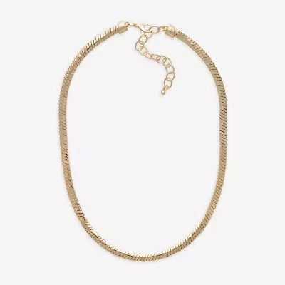 Bold Elements Gold Tone Womens 18 Inch Snake Chain Necklace