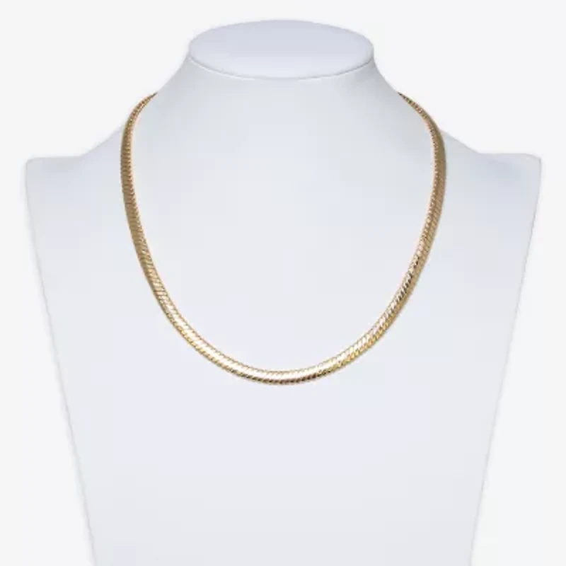 Bold Elements Gold Tone Womens 18 Inch Snake Chain Necklace