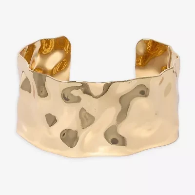 Bold Elements Gold Tone Womens Cuff Bracelet