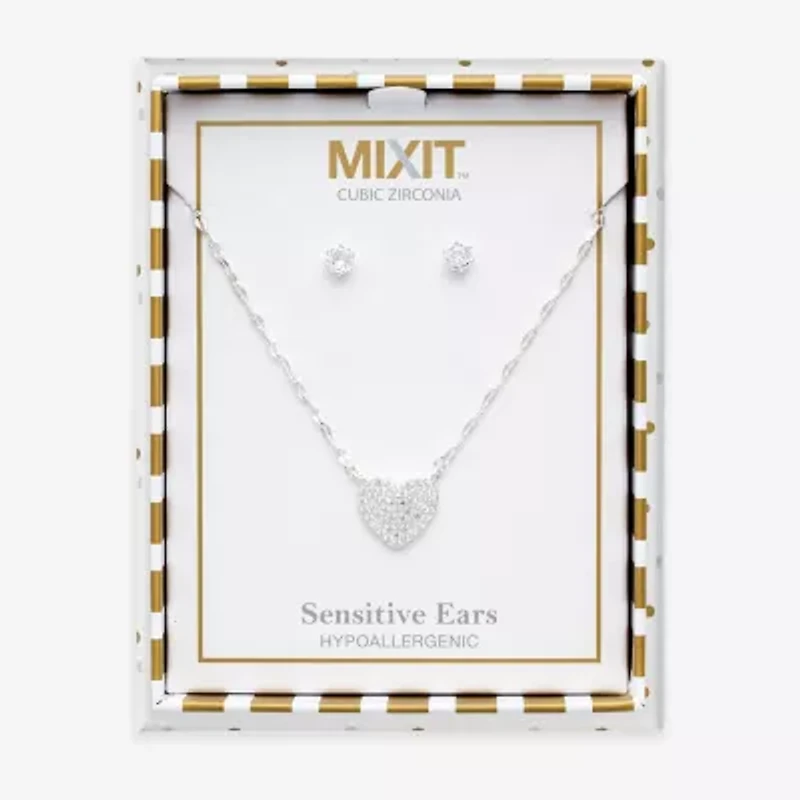 Mixit Womens Glass Hypoallergenic 2-pc. Jewelry Set