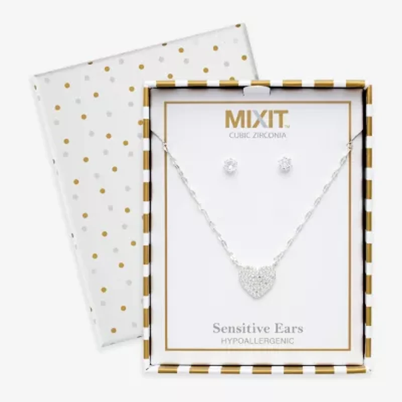 Mixit Womens Glass Hypoallergenic 2-pc. Jewelry Set