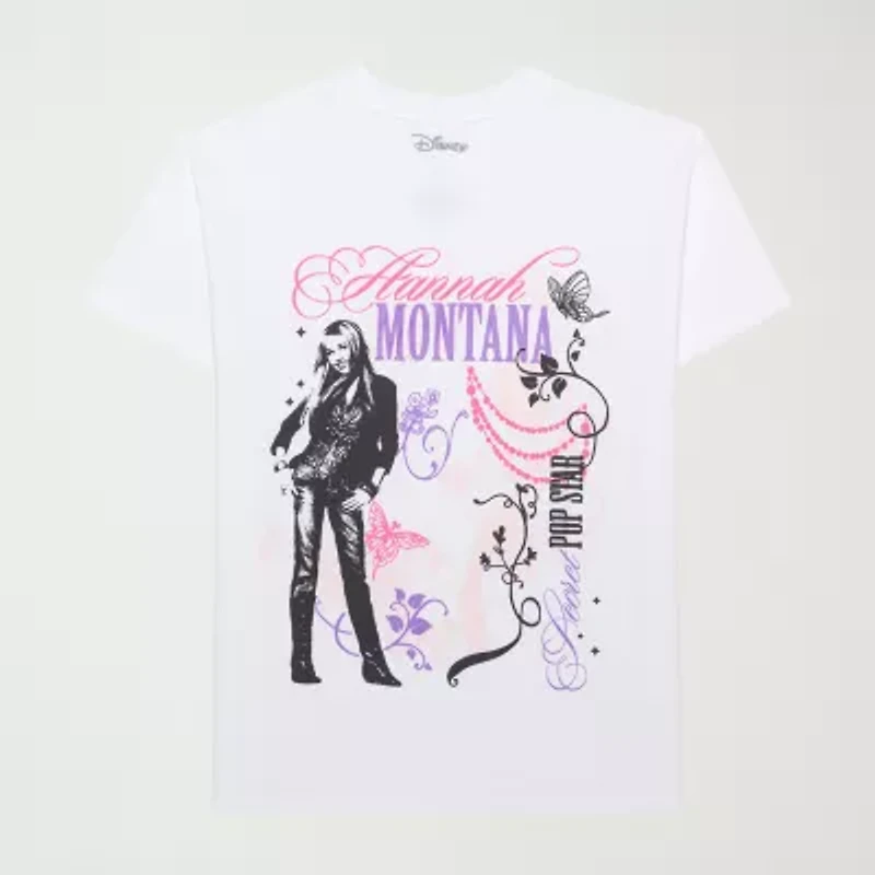 Hannah Montana Boyfriend Tee Womens Juniors Crew Neck Short Sleeve Loose Fit Graphic T-Shirt