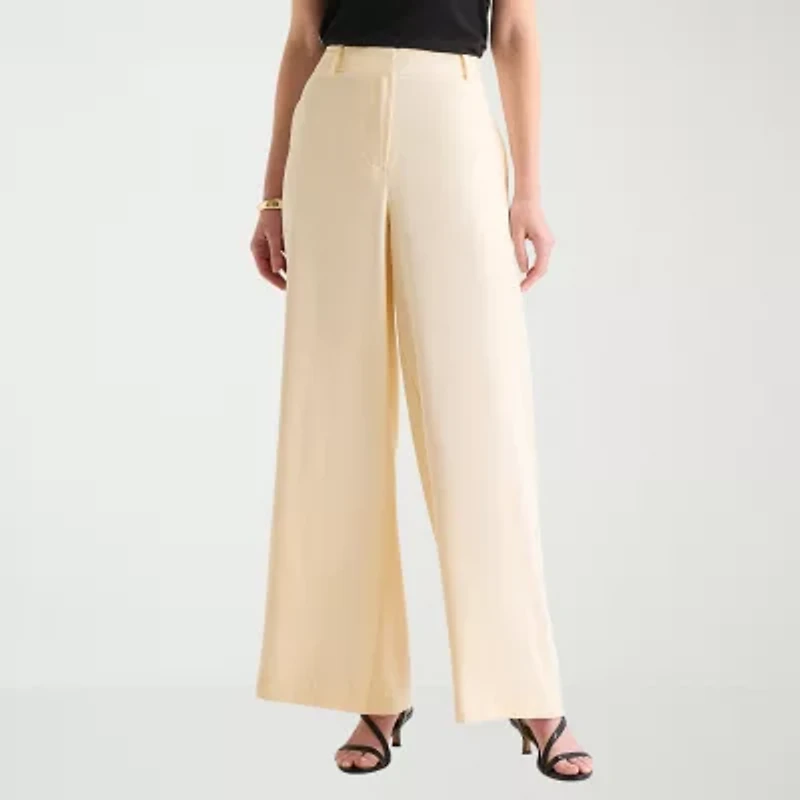 Worthington Womens Tall Wide Leg High Rise Trouser