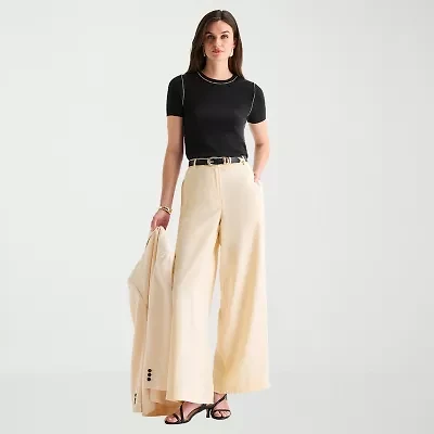 Worthington Womens Tall Wide Leg High Rise Trouser