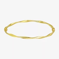 Gold Addiction Womens 10K Gold Round Bangle Bracelet