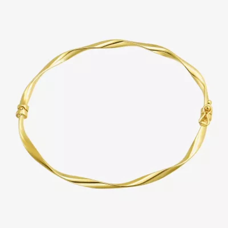 Gold Addiction Womens 10K Gold Round Bangle Bracelet