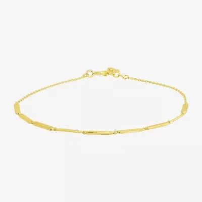 Gold Addiction Womens 10K Gold 7 Inch Semisolid Cable Chain Bracelet