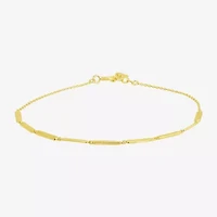 Gold Addiction Womens 10K Gold 7 Inch Semisolid Cable Chain Bracelet