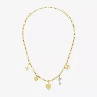 Diamond Addiction (G-H / Si2-I1) Womens 14K Gold Over Silver 15 Inch Link Chain Necklace