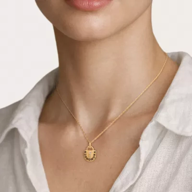 Harry Potter (F/Si2) Womens Diamond Accent Lab Grown White Diamond Accent 14K Gold Over Silver 16 Inch Pendant Necklace