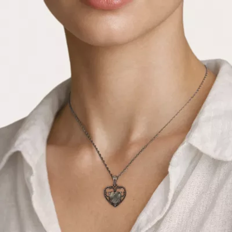 Harry Potter Womens Genuine Black Spinel Sterling Silver 18 Inch Pendant Necklace