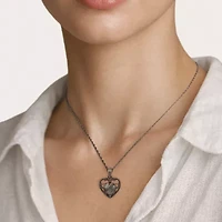 Harry Potter Womens Genuine Black Spinel Sterling Silver 18 Inch Pendant Necklace