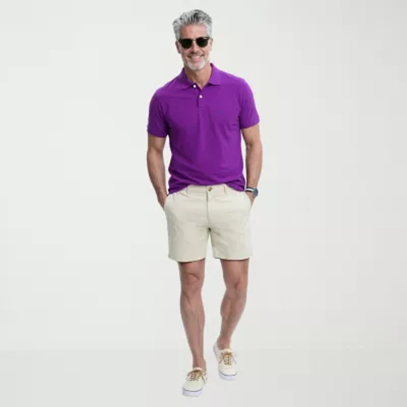 IZOD Saltwater Mens 7" Stretch Fabric Chino Short
