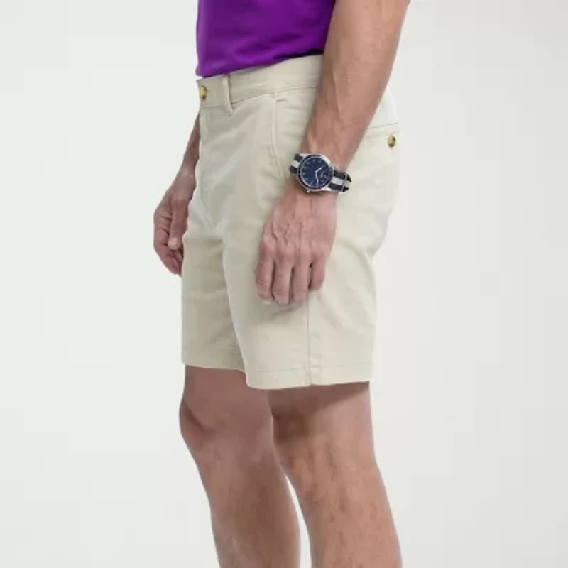 IZOD Saltwater Mens 7" Stretch Fabric Chino Short