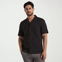 Cubavera Seersucker Texture Mens Short Sleeve Regular Fit Button-Down Shirt
