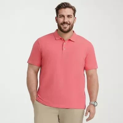 IZOD Dockside Slub Big and Tall Mens Classic Fit Short Sleeve Polo Shirt