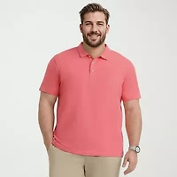 IZOD Dockside Slub Big and Tall Mens Classic Fit Short Sleeve Polo Shirt