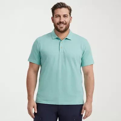 IZOD Dockside Slub Big and Tall Mens Classic Fit Short Sleeve Polo Shirt