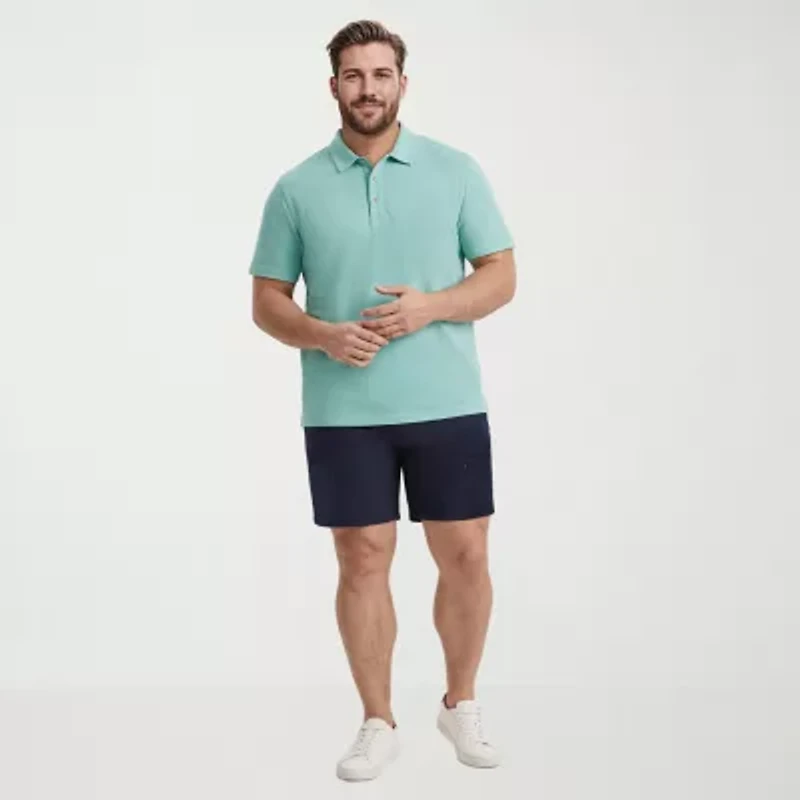 IZOD Dockside Slub Big and Tall Mens Classic Fit Short Sleeve Polo Shirt