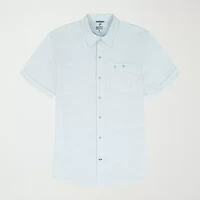 IZOD Dockside Chambray Mens Short Sleeve Classic Fit Big and Tall Button-Down Shirt