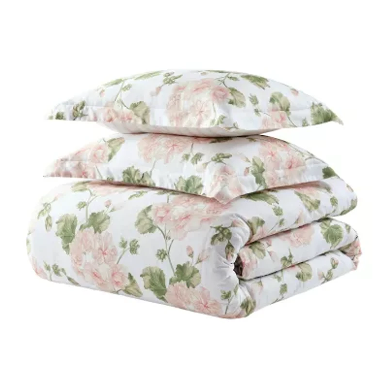 Martha Stewart Geranium Bloom 3-pc. Easy Care Duvet Cover Set