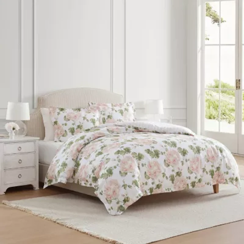 Martha Stewart Geranium Bloom 3-pc. Easy Care Duvet Cover Set