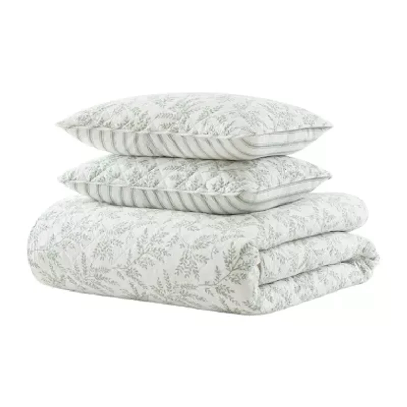 Martha Stewart Murray Leaves Easy Care Quilt Set
