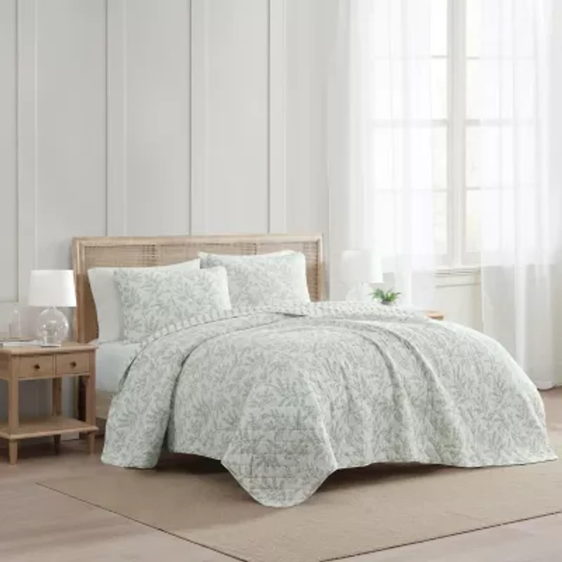 Martha Stewart Murray Leaves Easy Care Quilt Set