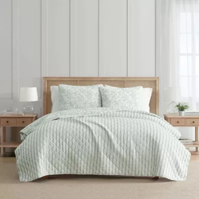 Martha Stewart Murray Leaves Easy Care Quilt Set