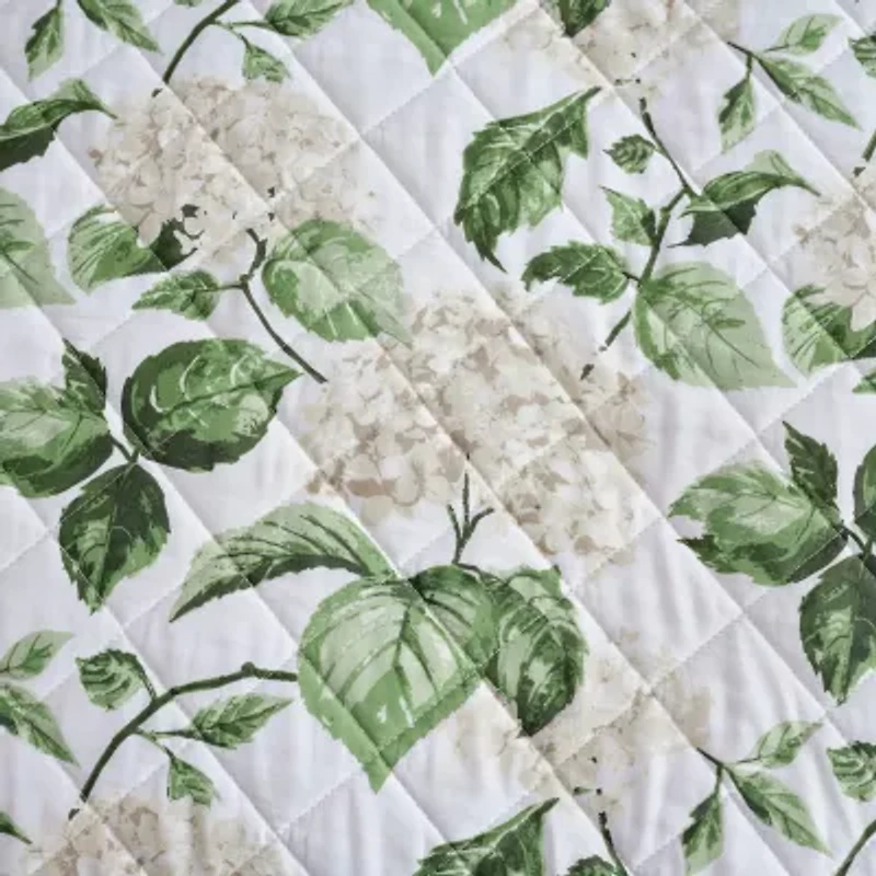 Martha Stewart Hydrangea Floral Easy Care Quilt Set