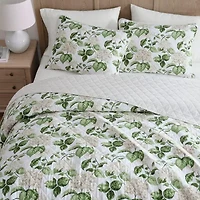 Martha Stewart Hydrangea Floral Easy Care Quilt Set