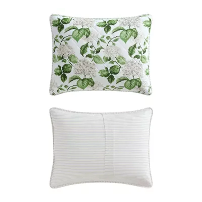 Martha Stewart Hydrangea Floral Easy Care Quilt Set