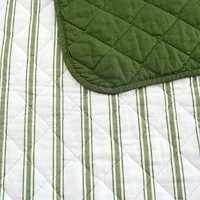 Martha Stewart Core Ticking Stripe Easy Care Quilt Set