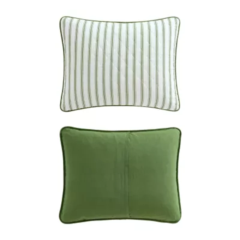 Martha Stewart Core Ticking Stripe Easy Care Quilt Set