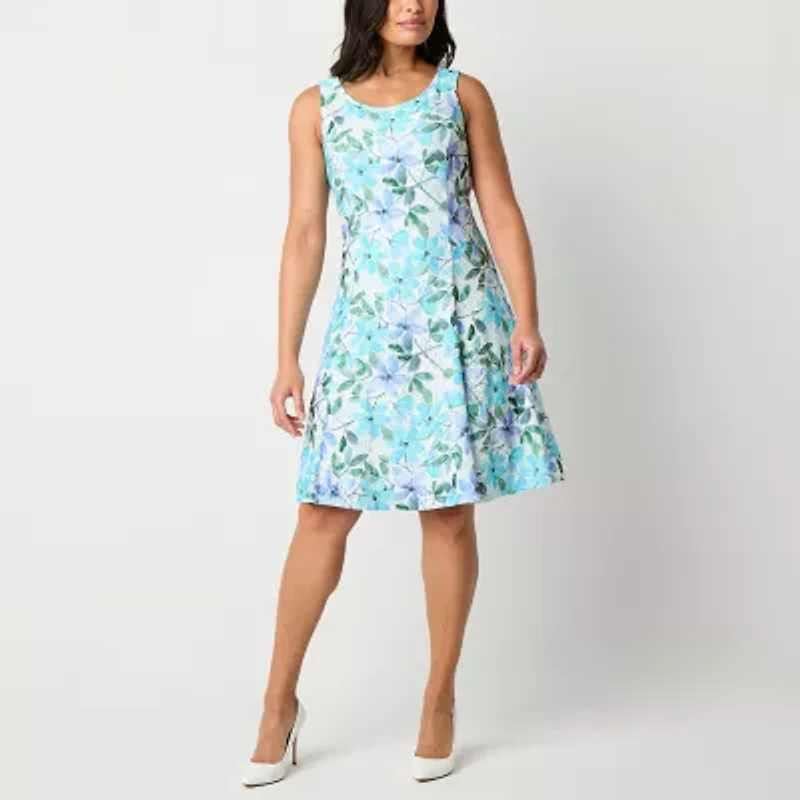 Perceptions Womens Petite Floral Jacket Dress