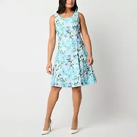 Perceptions Womens Petite Floral Jacket Dress