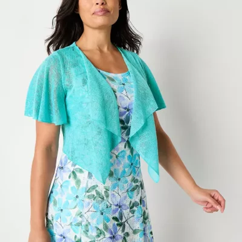 Perceptions Womens Petite Floral Jacket Dress