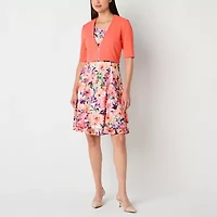 Perceptions Womens Petite Floral Jacket Dress