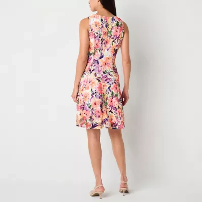 Perceptions Womens Petite Floral Jacket Dress