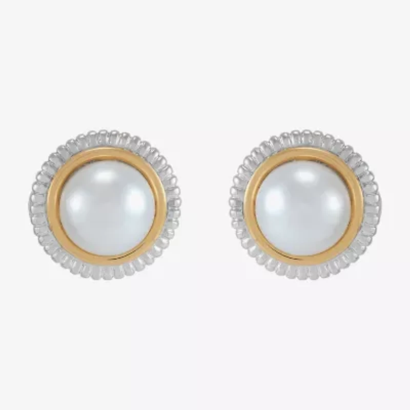 Limited Quantities! Womens White Cultured Freshwater Pearl 14K Gold Over Silver 2-pc. Jewelry Set