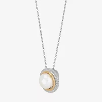 Limited Quantities! Womens White Cultured Freshwater Pearl 14K Gold Over Silver 2-pc. Jewelry Set