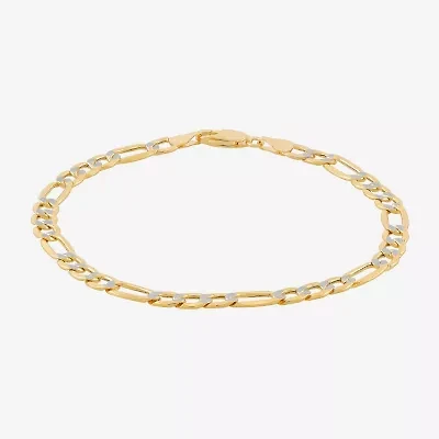Made in Italy Mens 14K Gold 8 1/2 Inch Semisolid Figaro Chain Bracelet